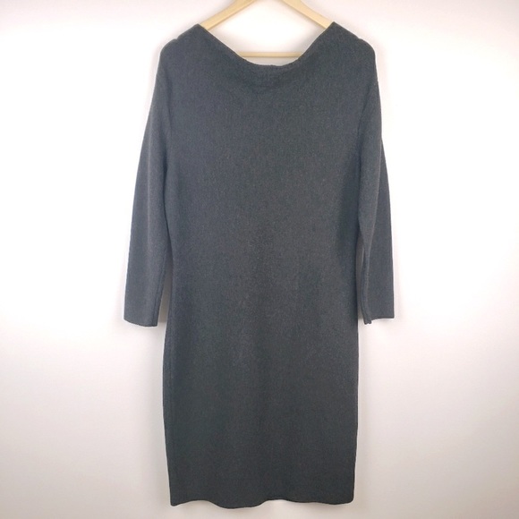 Jones New York Dresses & Skirts - JONES NEW YORK  Grey Sweater Dress Ribbed Knit Long Sleeve
